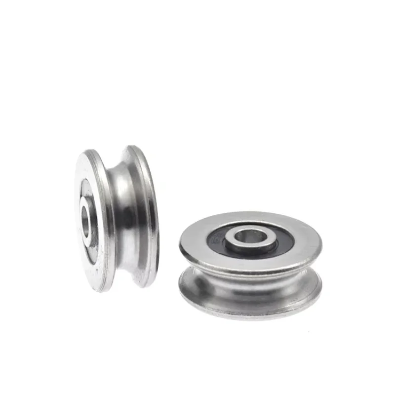 8 Peças Rolamento de Polia Não Padrão 624 4x18x7mm, Rolamento de Rolo com Canal em U, Aço Moído