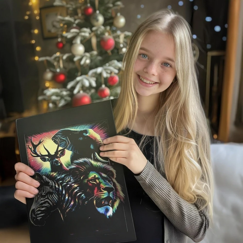 4 набора и набора инструментов для животных, товары для творчества (зебра, львы, слоны, олени), инструменты для ремонта царапин и ручки, 16×11 дюймов