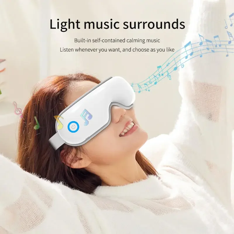 Eye Massager Eye Mask with Heat and Bluetooth Music Airbag Eye Care Device Gift for Eye Strain Dry Eye Improve Sleep