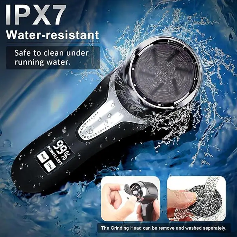 1 Set Usb Charging Electric Foot Pedicure Device With Dust Collector And Lcd Display For Foot Callus Removing And Exfoliating