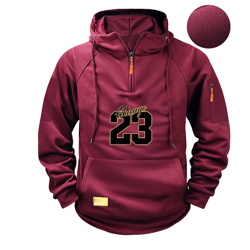 2025 Odzież sportowa męska, swobodny pulower, jesienno-zimowy nowy styl męski ciepły strój sportowy na świeżym powietrzu, modna bluza