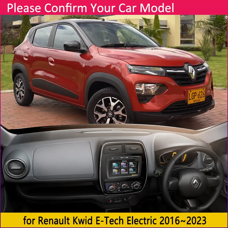 Dashboard Board Mat Carpet for Renault Kwid E-Tech Electric City K-ZE Dacia Spring 2016~2023 Pad Sunshade Cushion Accessories