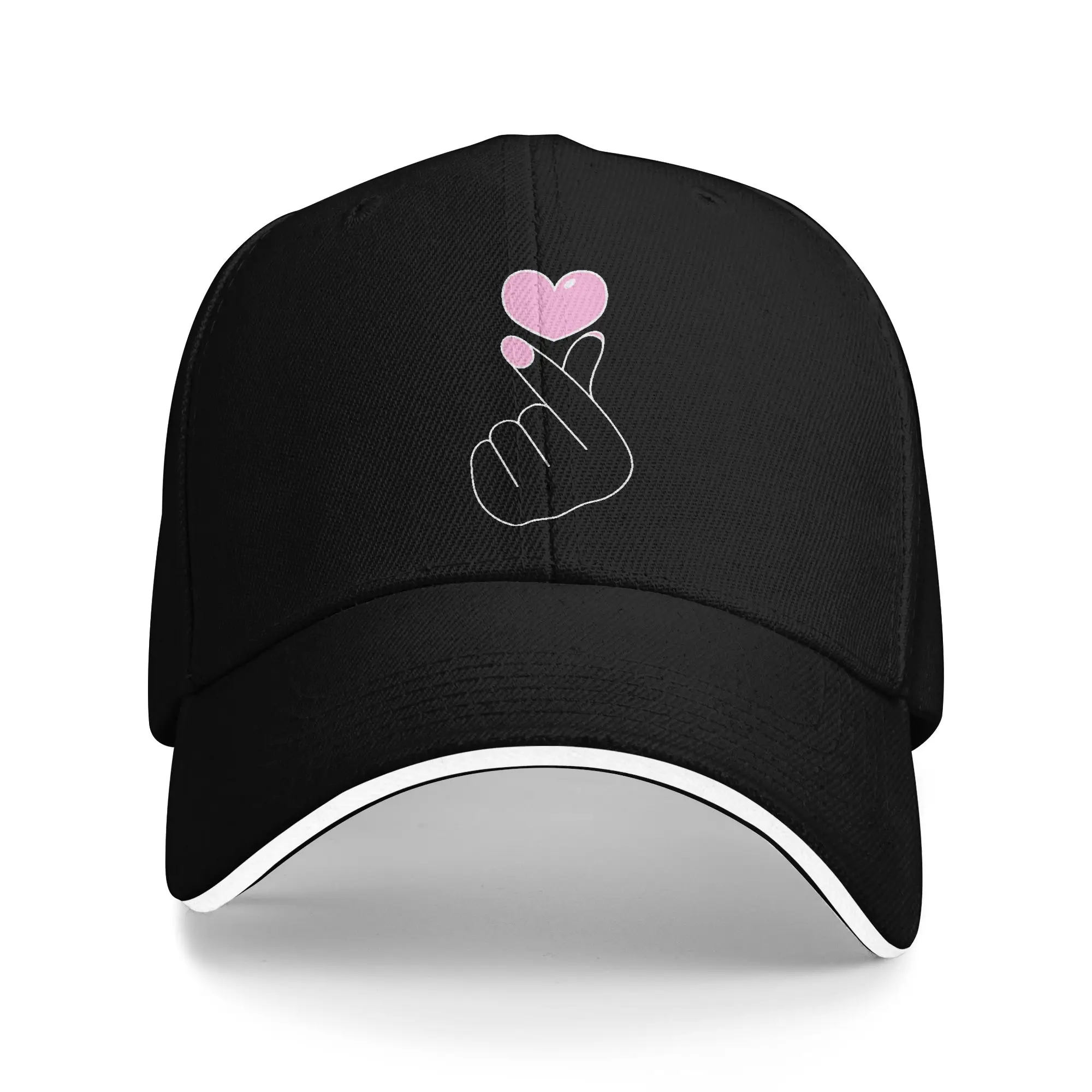 Summer Casual Baseball Cap K Drama Finger Heart Outdoor Sport Trucker Hat For Couple Women Sun  Fitted Retro Snapback Cap