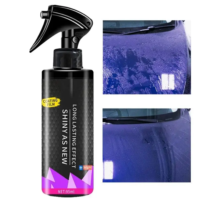 Car Coating Wax 95ml Waterless Car Wash Coating Spray Car Coating Car Parts Refurbish Agent For High Gloss Long Lasting