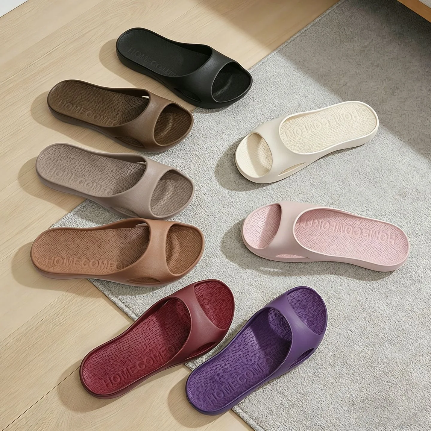 2026 Trending Womens Arch Support Slim Waist Home Slippers Non-slip Quiet Ergonomic Lightweight Flat Slides Premium Travel Shoes