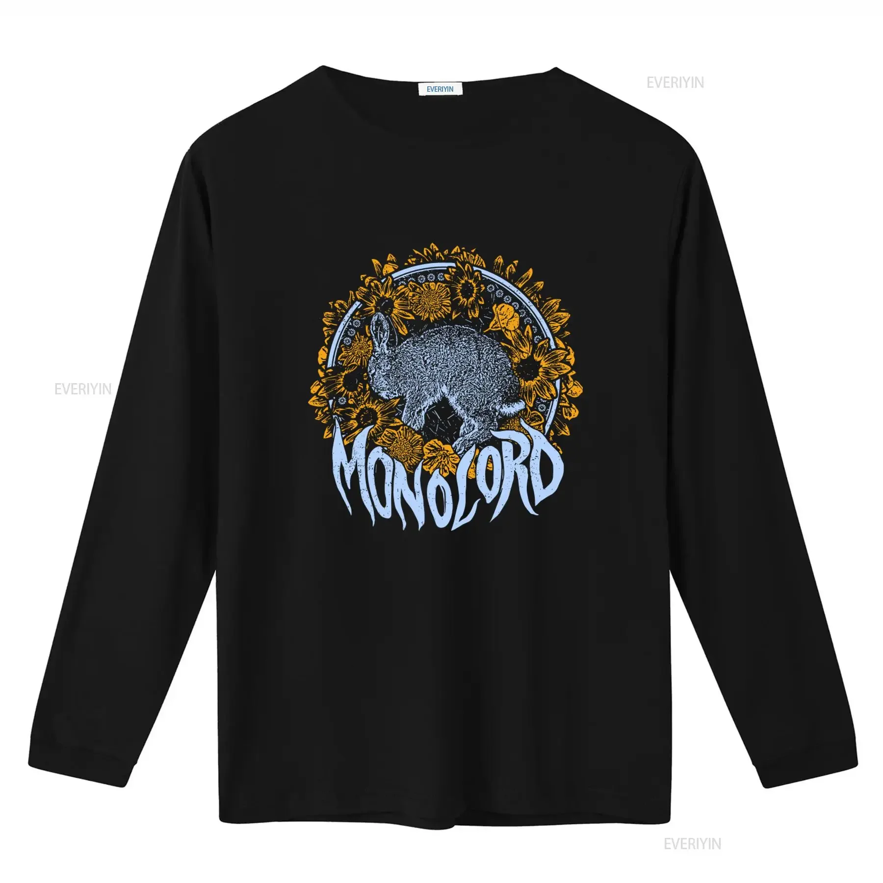 Monolord Your Time To Shine T Shirt with Bunny and Floral Design vintage Washed graphic Breathable Stylish designer clothes
