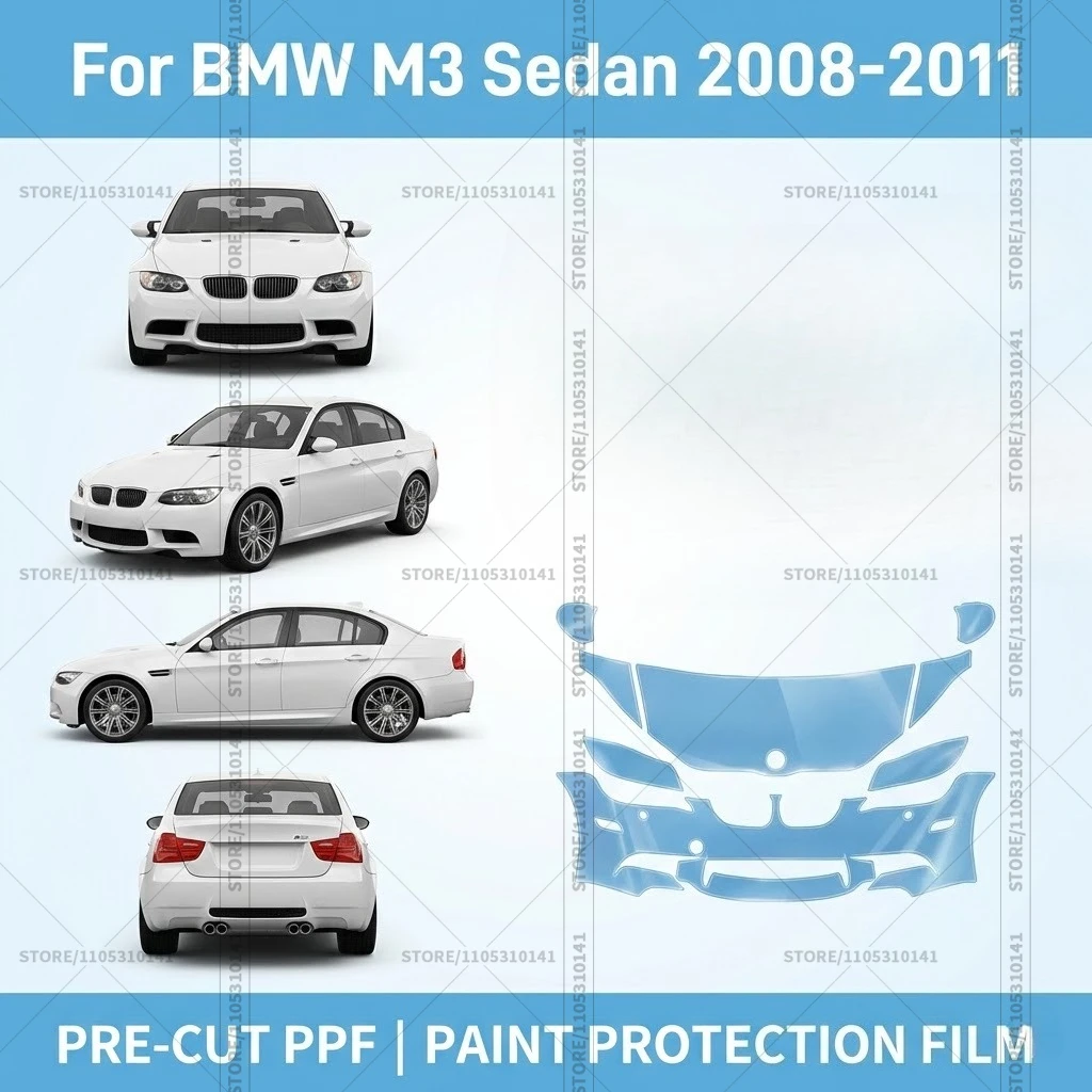 

For BMW M3 Sedan 2008-2011 Pre-Cut Paint Protection Film PPF Transparent Car Film Automotive PPF Front Kit Professional