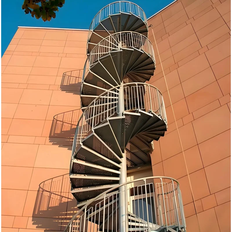 custom.Custom Galvanized Steel Staircase Durable Outdoor Metal Stair Indoor Use Winding Iron Stairs Straight S