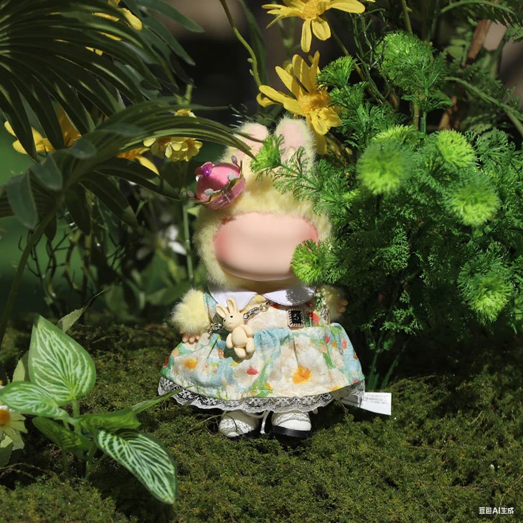 

Одежда для кукол аниме для куклы Labubu 17 см, дизайнерское роскошное милое платье с цветочным принтом, комплект одежды, игрушка, одежда Labubu, аксессуары для кукол