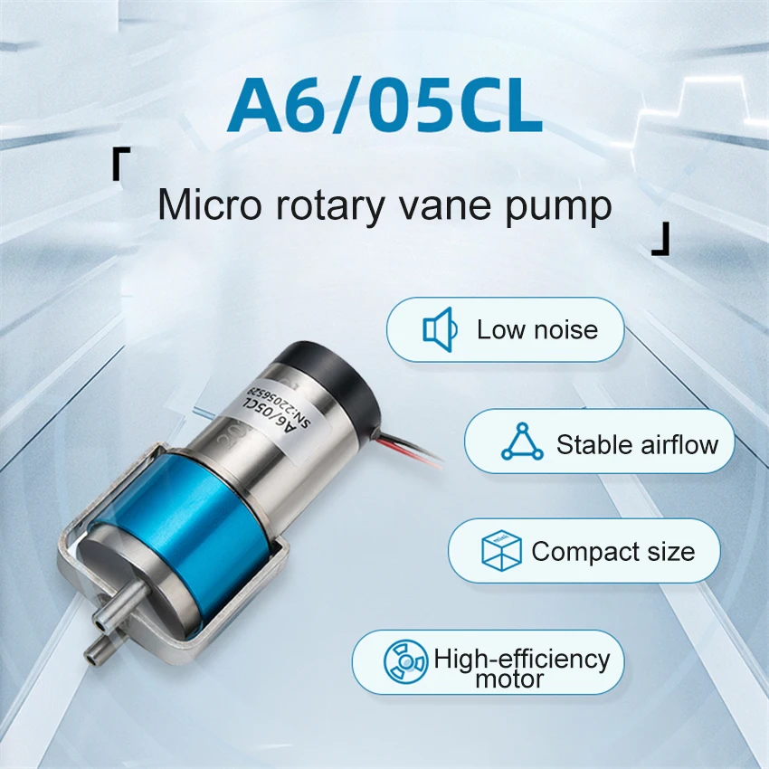 Miniature Vacuum Pump A6/05C Rotary Vane Vacuum Pump Micro Air Pump For Gas Sampling Particle Counter Particle Detection 0-6V