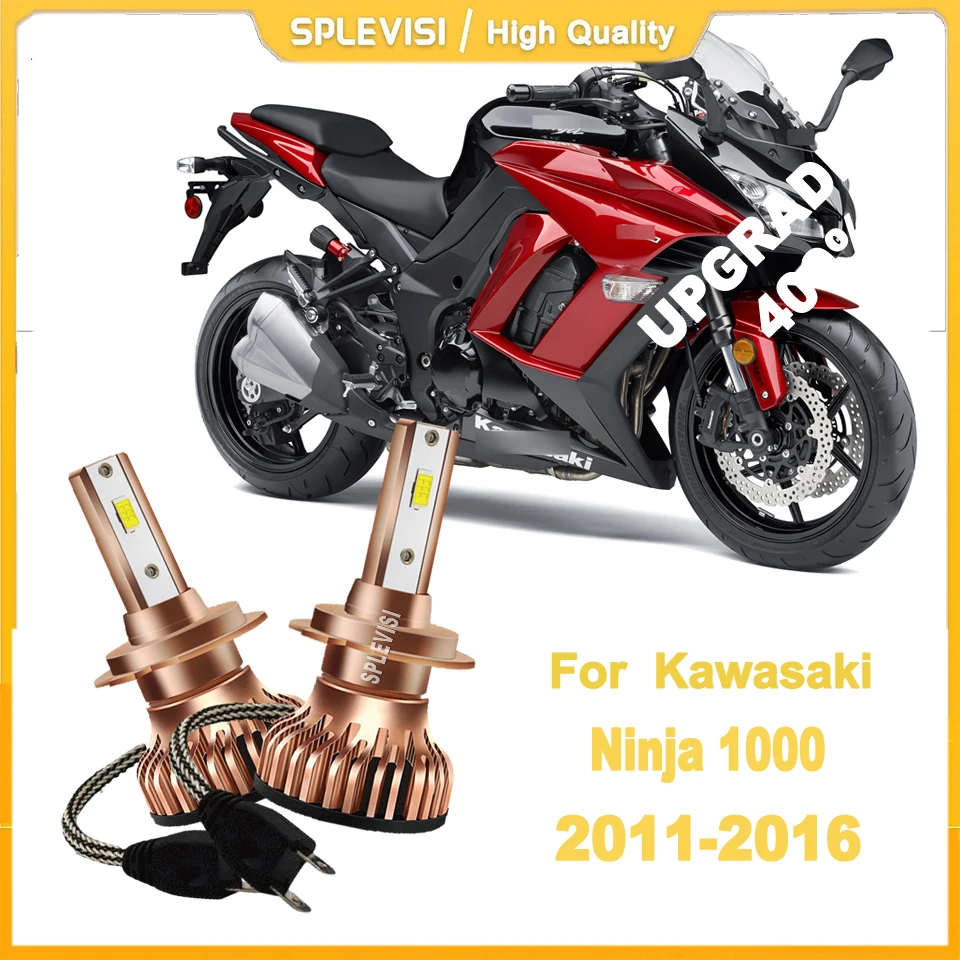 

H7 LED 150W 15000LM White Motorcycle Headlight Bulbs -Reveals True Road Colors at Night For Kawasaki Ninja 1000 2011 2012-2016