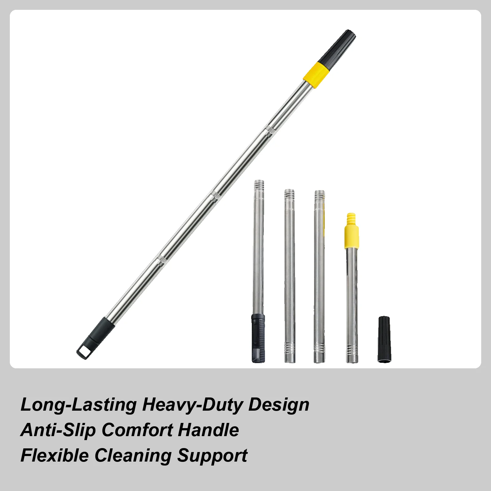 Telescoping Pole Telescopic Extendable Paint Roller Handle Anti-Slip Stainless Steel Rod With High Load Capacity For Painting