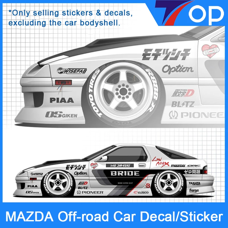 Mazda Off-road car scale 1/8/10/12/18/24 RC Car Decal Sticker Label Upgrade