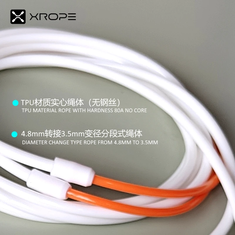 4.8mm to 3.5mm rope diameter change TPU material low air resistance anti slid rubber coat jump skip rope crossfit skipping