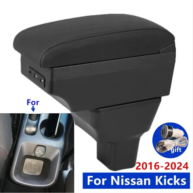 For Nissan Kicks Armrest box For Nissan Kicks Car Armrest box 2016-2024 Interior Dedicated Retrofit Storage box Car Accessories