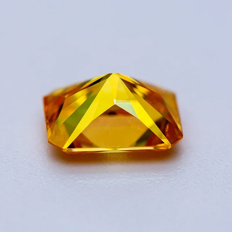 Moissanite Stone Radiant Cut Golden Yellow Color Lab Grown Gemstone For Charms Diy Jewel Making Materials With GRA Certificate