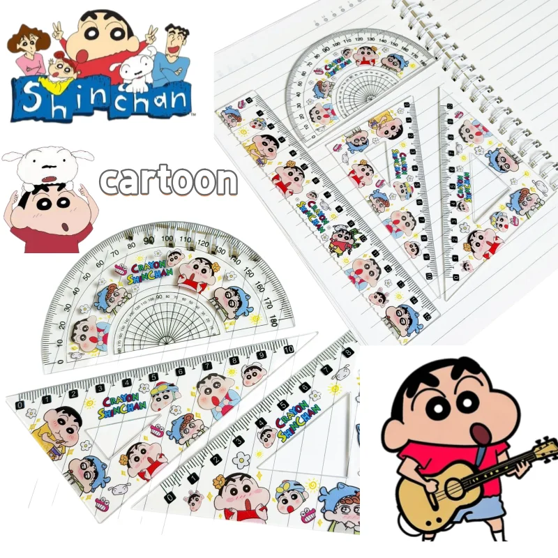 

Crayon Shin-chan Ruler New Creative High-Value Fashionable Personalized Portable Learning Set Ruler Cartoon Cute Measuring Ruler