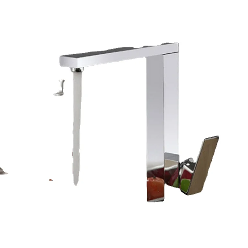 

Kitchen hot and cold copper faucet, sink, square seven pipe mixed water faucet, wholesale bathroom basin faucet