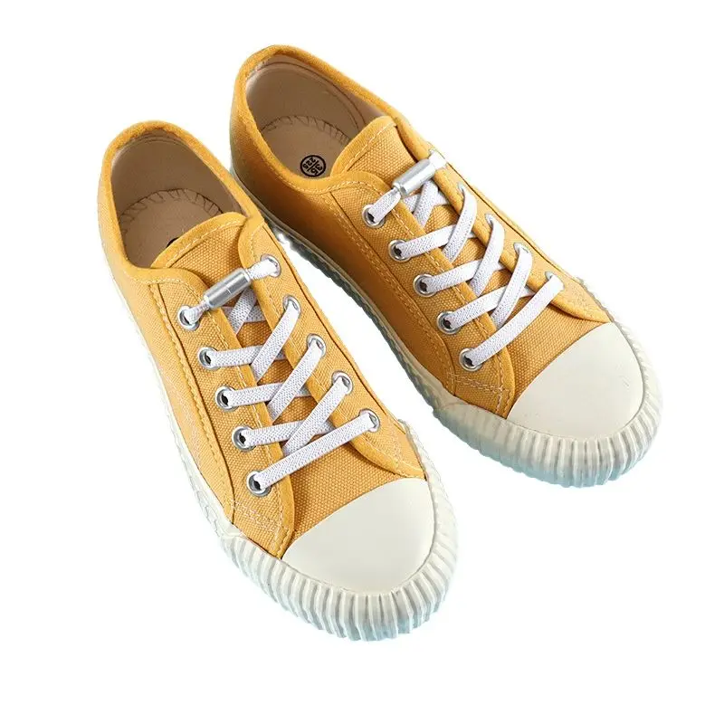 1 paire de lacets à verrouillage métallique à Capsule rapide sans attaches élastiques 8MM élargi plat sans cravate lacets enfants adulte lacet pour chaussures