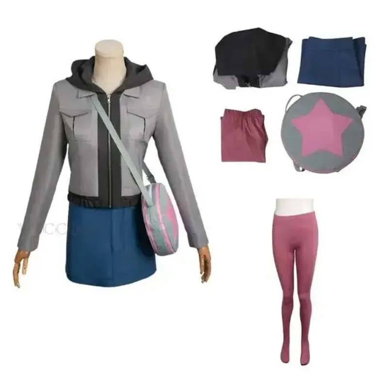 Scott Pilgrim Takes Off Ramona Flowers Cosplay Fantasia Costume Disguise Adult Women Hoodie Skirt Bags Halloween Carnival Suit