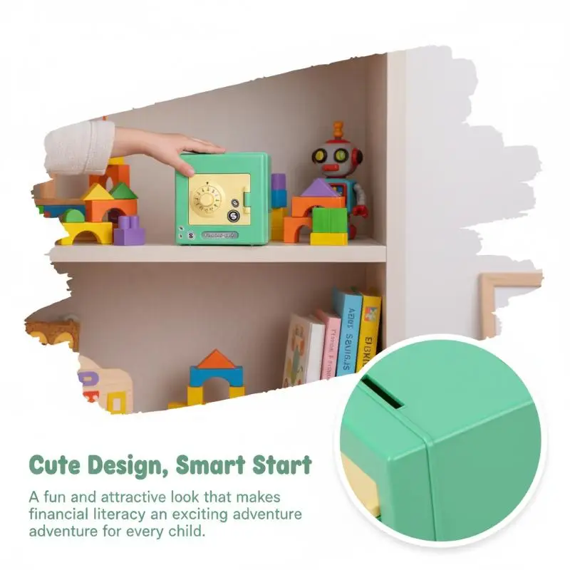 Mini Combination Lock Piggy Bank Kids Safe Box Money Saving Coin Bank Rotating Password Cash Coins Saving Box Bank Children Gift