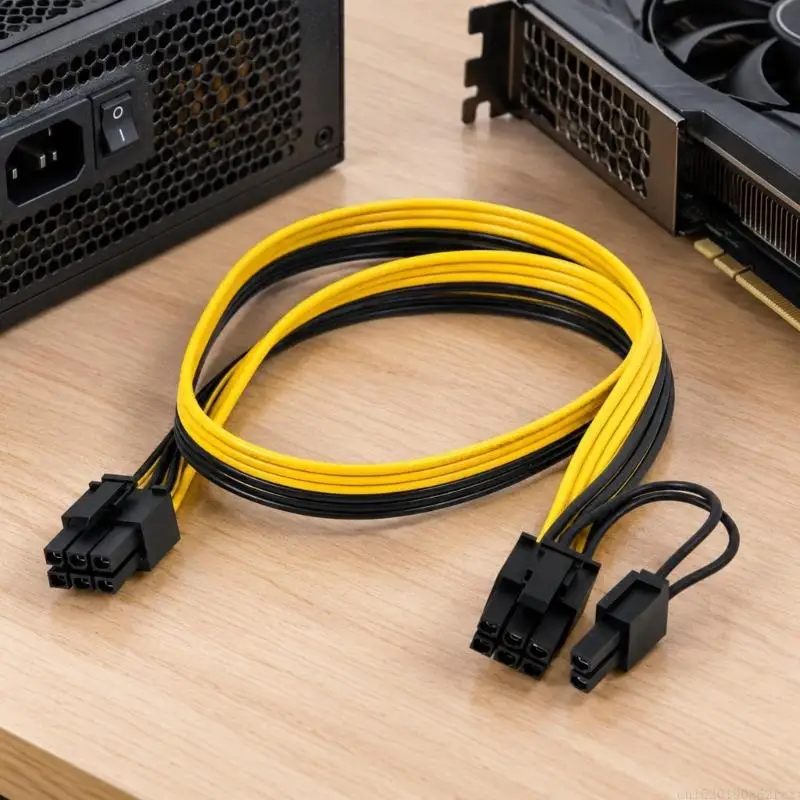 D5BB 18AWG Wire GPU Power Cable 6Pin Male to Graphics Card GPU 8Pin 6+2Pin Male