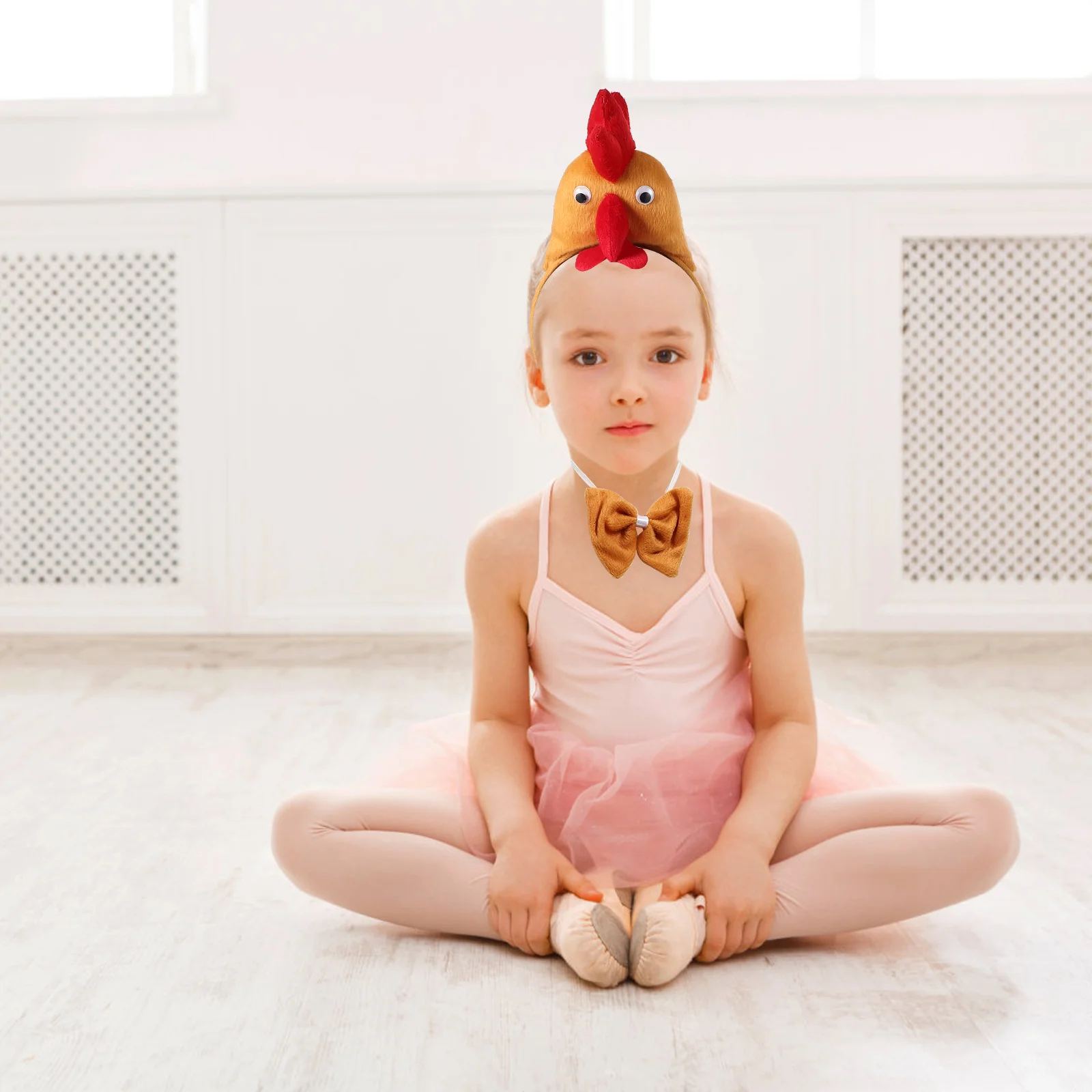 Easter Chicken Costume Set Animal Headband Tail Bow Tie Chicken Cosplay Accessory Festive Party Prop Lightweight Safe