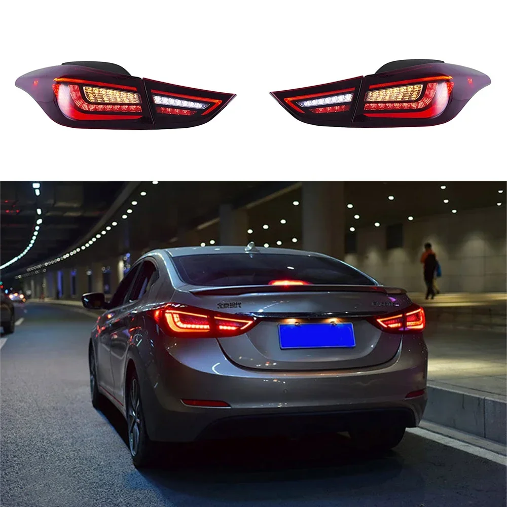 Rear Running Light Brake Reverse Dynamic Turn Signal Car Tail Light For For Hyundai Elantra 2011-2016 LED Taillight Assembly