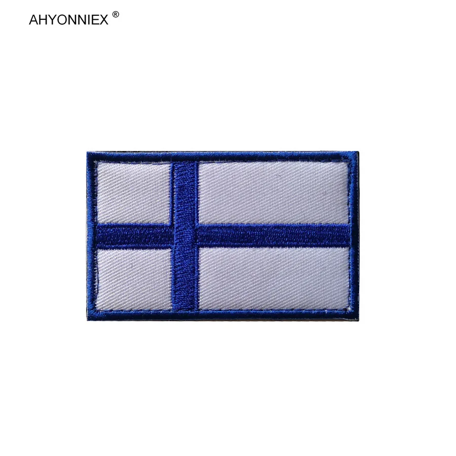 AHYONNIEX 1PC Fabric Flag Patch Northern Europe Iceland Denmark Norway Finland Sweden 3D Sticker For Jacket Jeans Clothing DIY