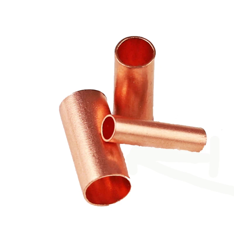 100PCS φ1.5/2.5/3/4/5/6/8/10mm Copper Connecting Pipe Wire Joint GT Small Copper Tube Wire Connector