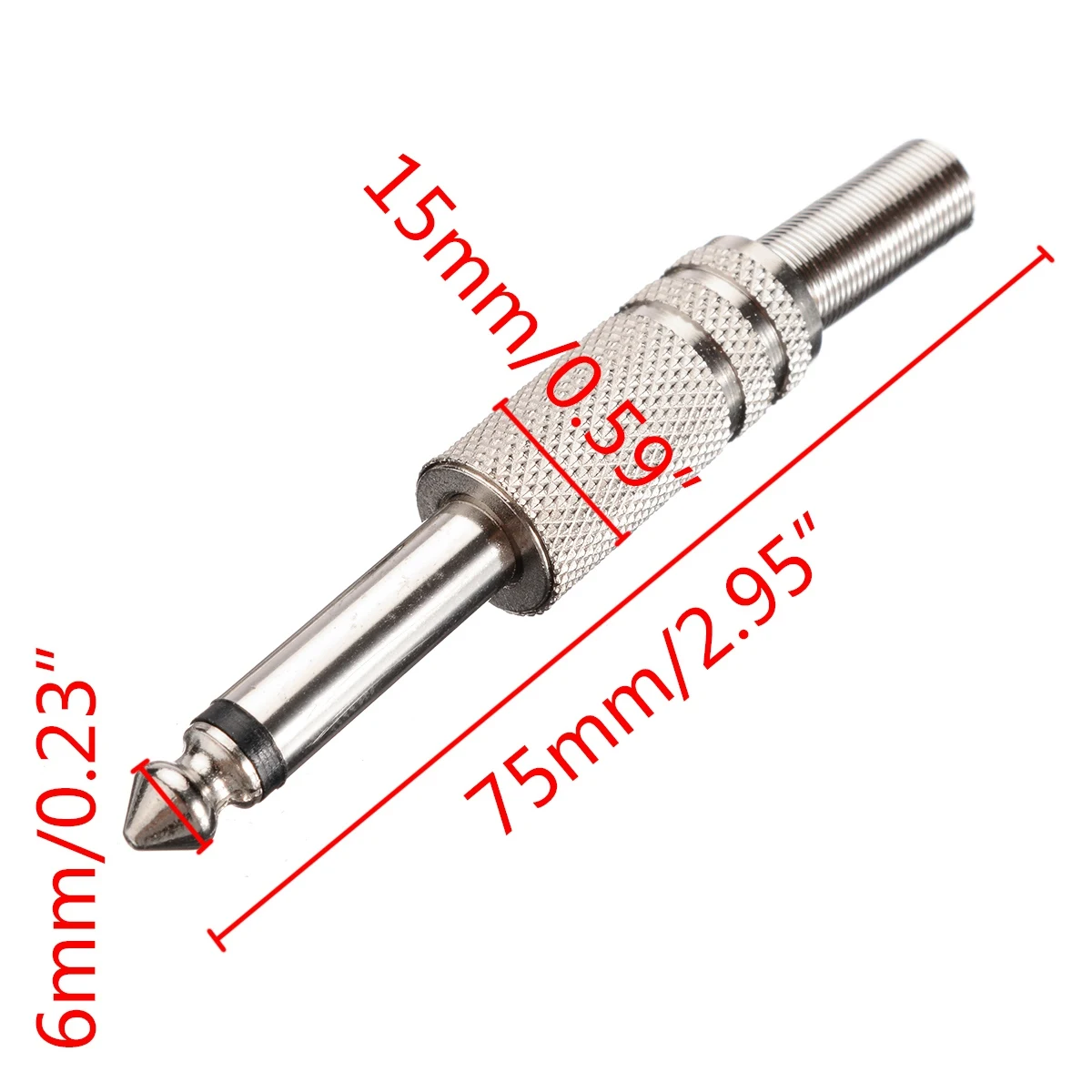 6.35Mm Mono Versterker Plug 1/4Inch Mannelijke Mono Mono Jack Audio Kabel Connector Plug Microfoon Audio Connectoren 10 Stuks