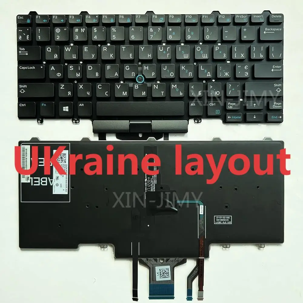 E7450 UKR/Ukrainian Backlit Keyboard For Dell Latitude E5450 E5470 E7470 E5480 E5490 7480 7490 5480 5488 NSK-LK3BC 04183V UA