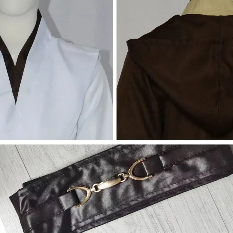 25COSDisfraz Jedi realista Obi-Wan Kenobi Cosplay para adultos guerrero Jedi Cosplay capa con capucha ropa traje disfraz de fiesta de Halloween