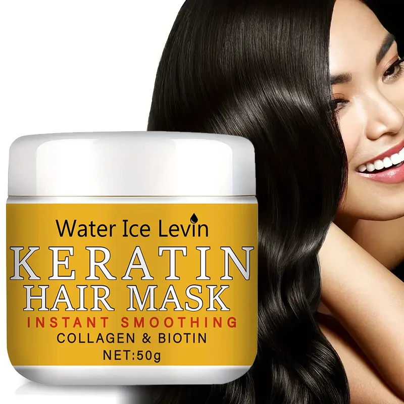 Keratin Collagen & Biotin Hair Mask Repair Dry Split Ends Frizzy Damaged Deeply Moisturize Soft Smooth Shiny Hair Care Products