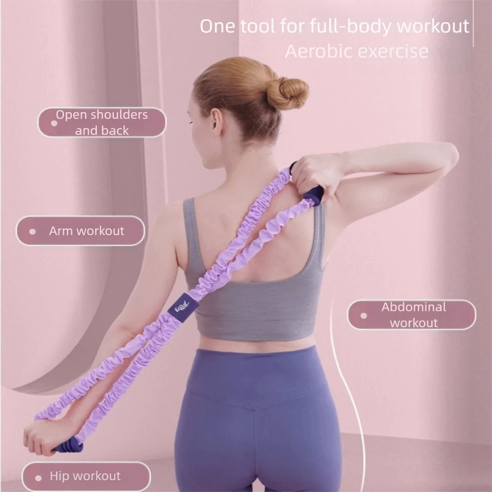10/15/20 Pounds Resistance 8-Line Puller Silicone Rope Multi-functional 8-Figure Resistance Band Elastic Band Yoga Tensioner
