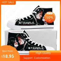 My Chemical Romance Rock Band High Top High Quality Sneakers Mens Womens Teenager Canvas Sneaker Casual Couple Shoes Custom Shoe