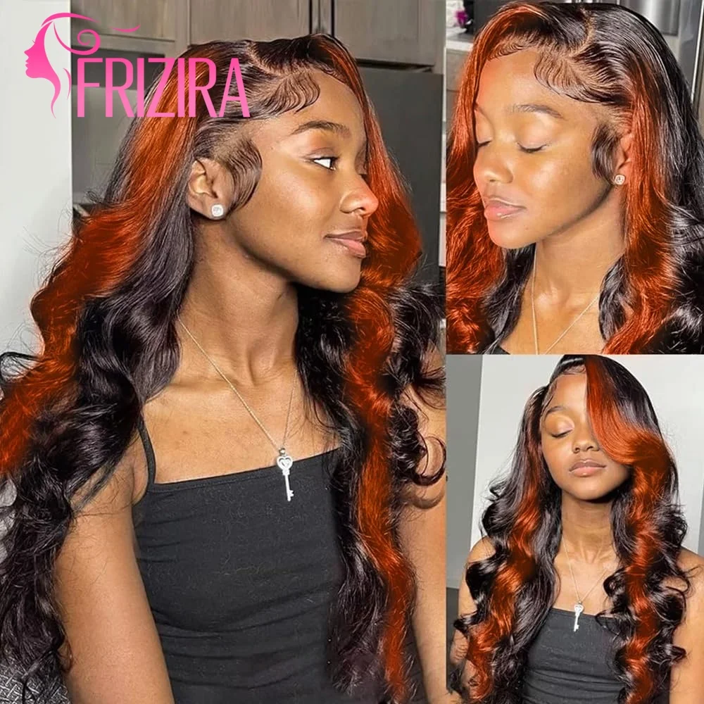 

Парик из натуральных волос Ginger 13X6 HD Lace Front, 250% плотность, предварительно прорезанный, бразильский омбре, имбирно-оранжевый, парик 13X4 Lace Front для женщин