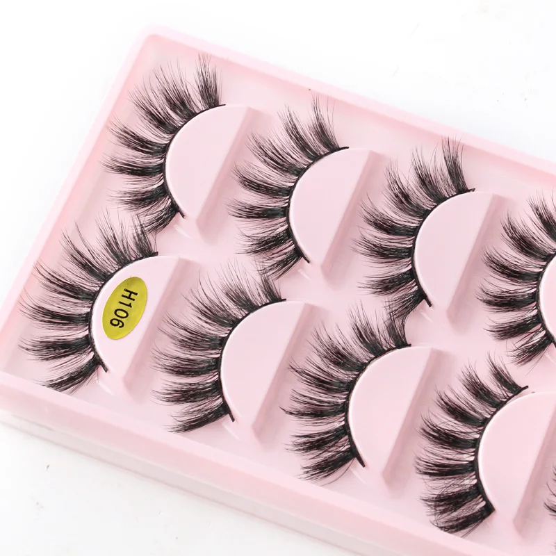 YSDO Faux Cils 3/5 par sztucznych rzęs Wispy Fluffy wielokrotnego użytku Cat False Eyelashes Make up Tool Natural Long 3D Fake Lash extension