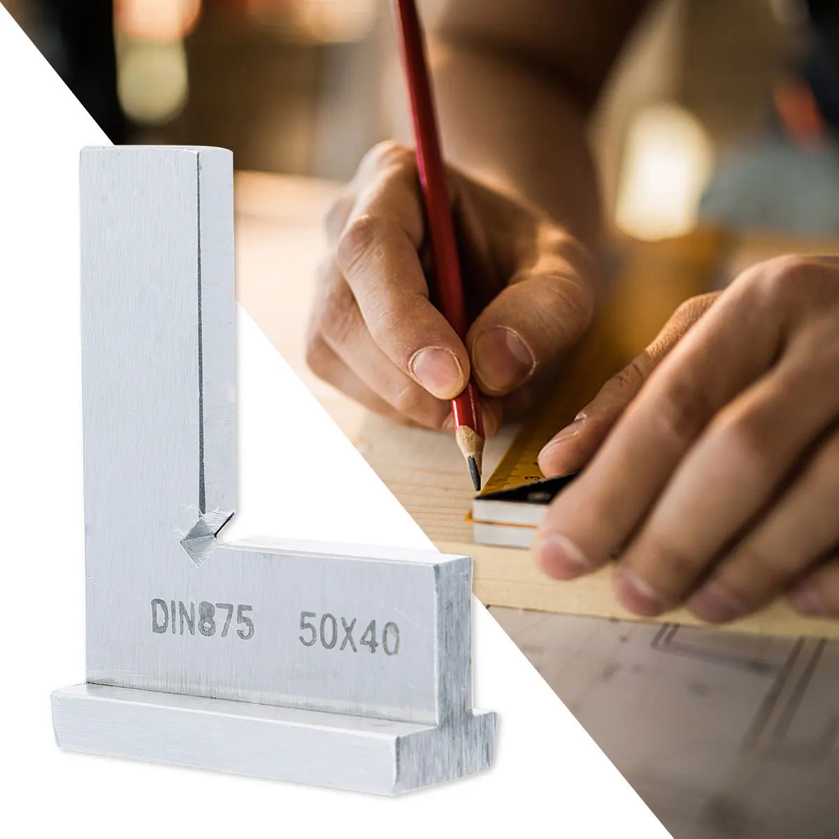 

90 Degree Stainless Steel Thickened Measuring Square High Precision Durable Carpenter's Square Smooth Surface Right-Angle