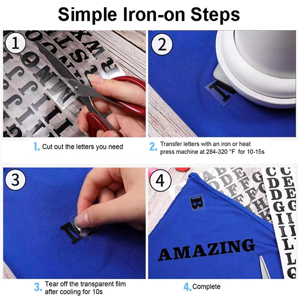 Cut DIY Heat Transfer Vinyl Adhesive Iron on A-Z Alphabet Assorted Color Printing Fabric Clothes T-Shirt Jerseys Craft Supply