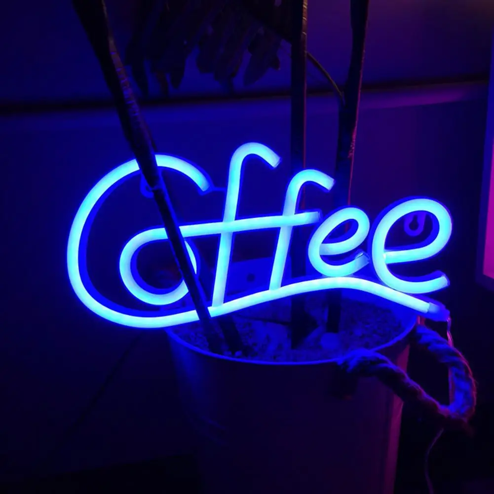 

Party Decoration Led Neon Sign Coffee Letter Neon Sign Lamp Battery-powered Led Light with Flicker-free for Eye-catching