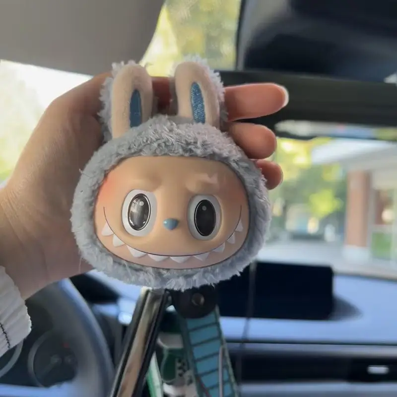 Labubu The Monsters Box دمى وجه من الفينيل 1:1 طبق الاصل من القطيفة المتحركة على شكل قلب معكرون دمى معلقة شخصيات كاواي نموذج ألعاب