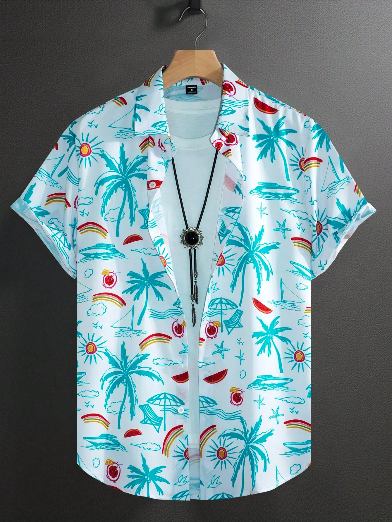 

Hawaiian Mens Shirts Coconut Tree Botanical Pattern 3D Printed Tops Casualbeach Short Sleeve Beach Shirt Summer Men's Clothes