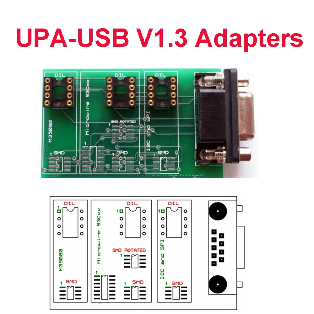 UPA USB V1.3 Adapters Work with UPA-USB Programmer V1.3 Chip Tunning I2C SPI Microwire for Eeprom M35080 SOIC Socket