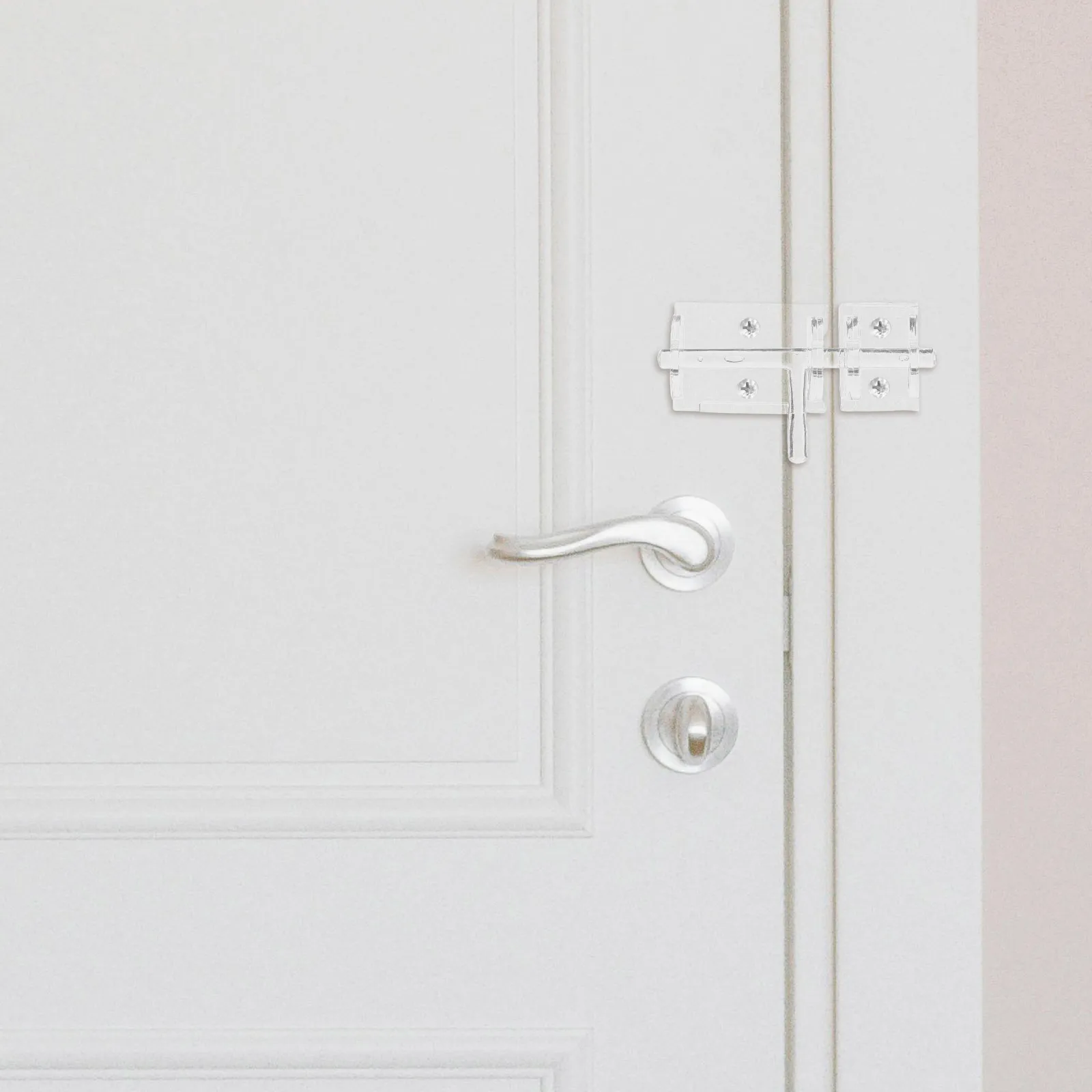 

Clear Transparent Acrylic Door Bolt Slide Lock Hasp Buckle Secure Latch for Bedroom Bathroom Doors Apartment Lock