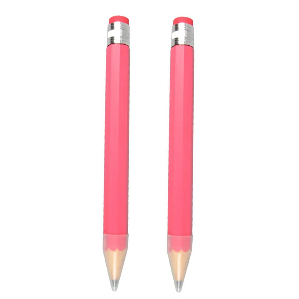 

2 Pcs Large Wooden Pencil Writing Performance Props Crafts Painting Drawing Bamboo