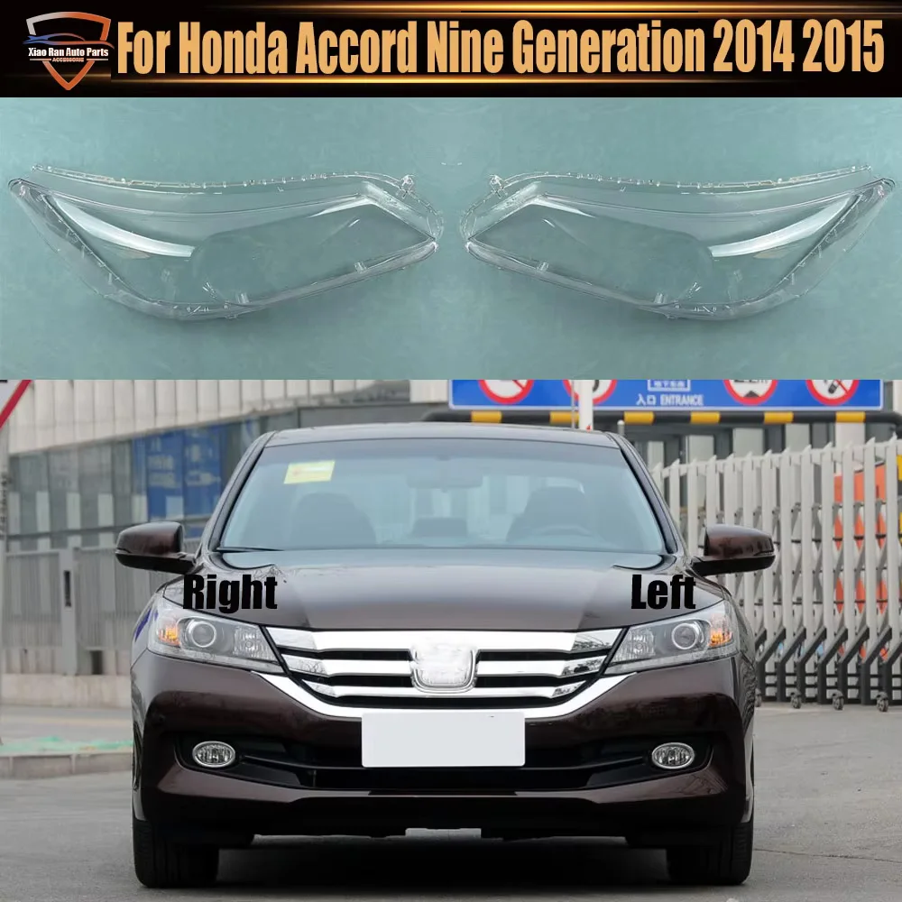 For Honda Accord Nine Generation 2014 2015 Headlight Cover Transparent Lampshade Lamp Shade Plexiglass Replace Original Lens