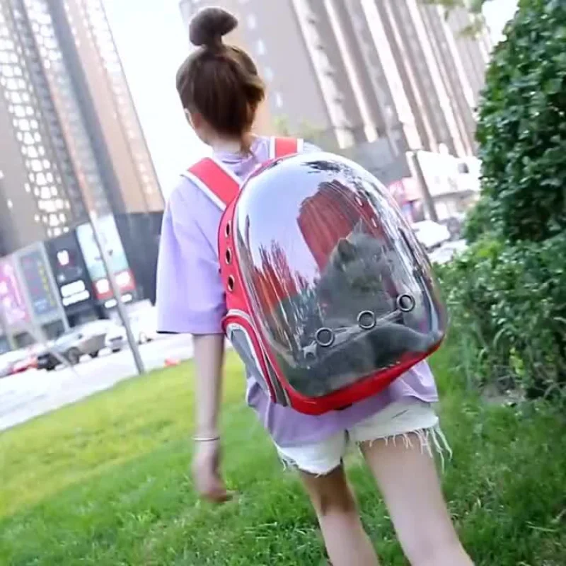 Pet Cat Bag Transparent Skylight Diaper Bag Portable Outdoor Space Capsule Cat Supplies Breathable Large Capacity Backpack