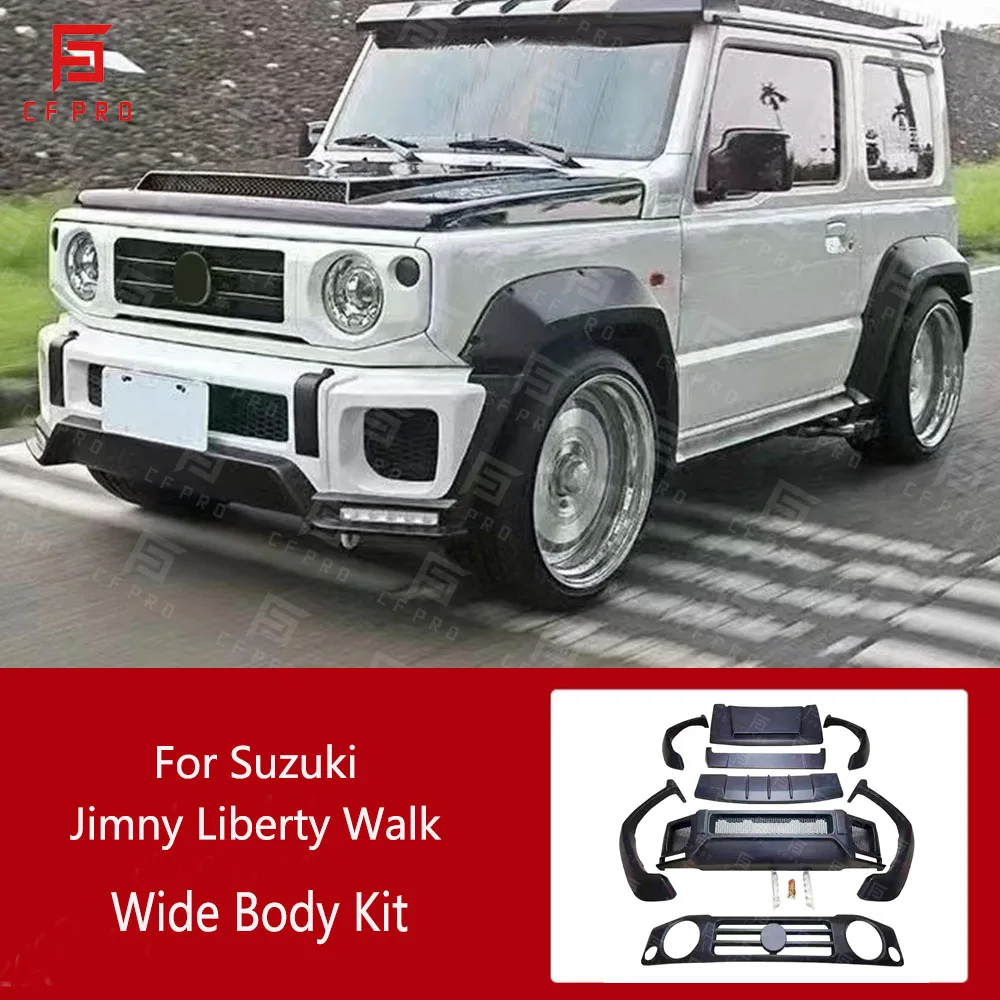 

For Suzuki JB74 Jimny LB Style FRP Wide Body Kit Front Bumper Wheel Arches Hood Roof Tuning Body Kit