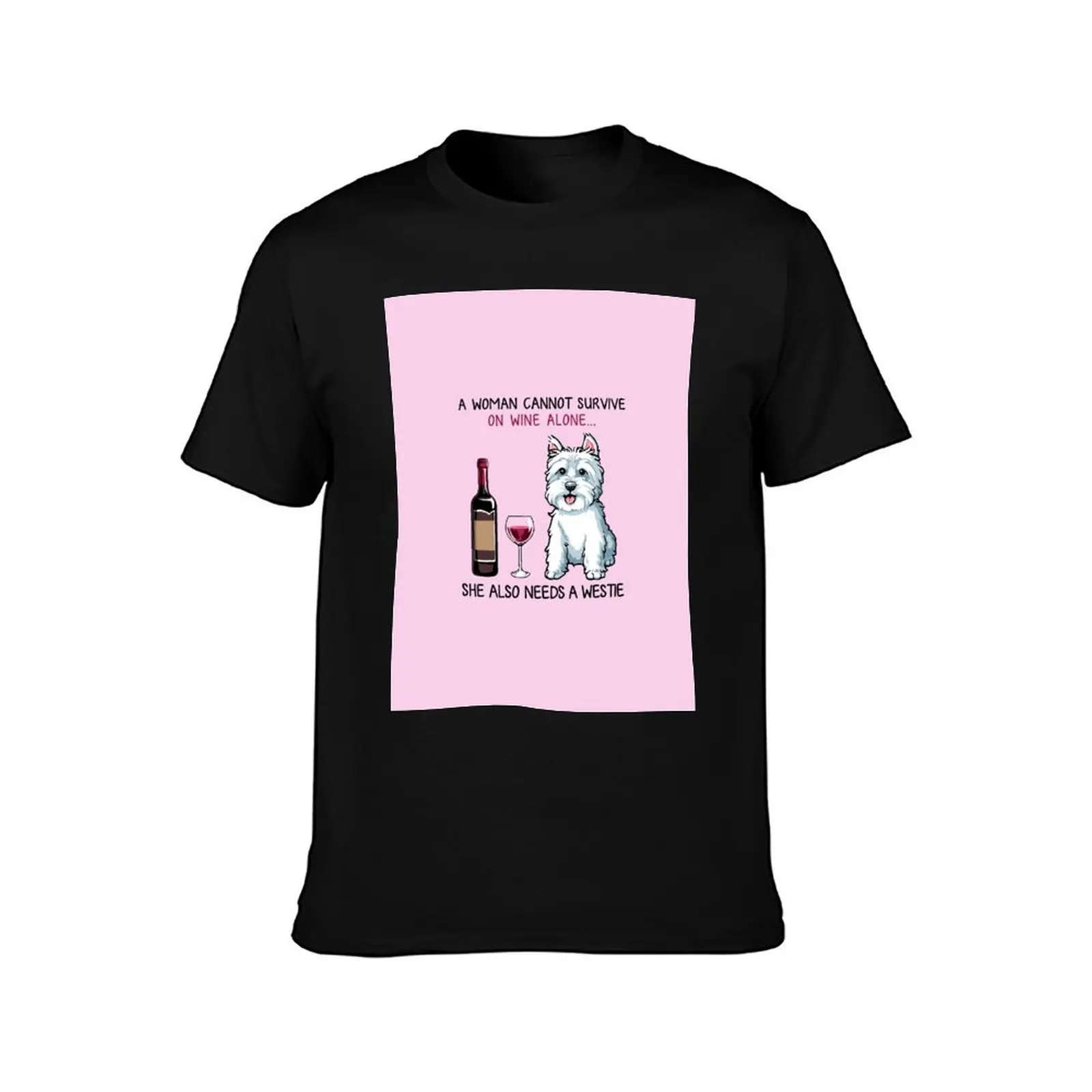 \bWestie and wine Funny dog T-Shirt Holiday Party for Men T-Shirt